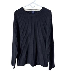 Vintage Gap Womens Chunky Sweater Large Ribbed Thick Black Preppy Fisherman